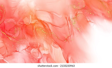 Vector coral banner. Hand drawn abstract paint brush stroke. Wave element.