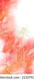 Vector coral banner. Hand drawn abstract paint brush stroke. Wave element.