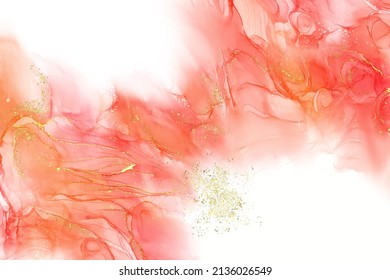 Vector coral banner. Hand drawn abstract paint brush stroke. Wave element.