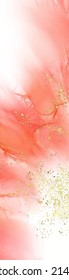 Vector coral banner. Hand drawn abstract paint brush stroke. Wave element.