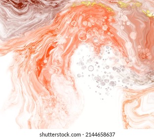 Vector coral banner. Hand drawn abstract paint brush stroke. Wave element.