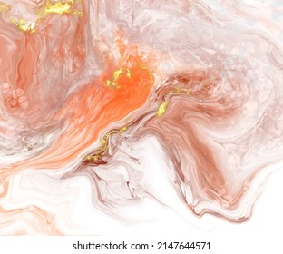 Vector coral banner. Hand drawn abstract paint brush stroke. Wave element.