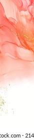 Vector coral banner. Hand drawn abstract paint brush stroke. Wave element.