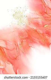 Vector coral banner. Hand drawn abstract paint brush stroke. Wave element.