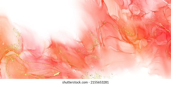 Vector coral banner. Hand drawn abstract paint brush stroke. Wave element.