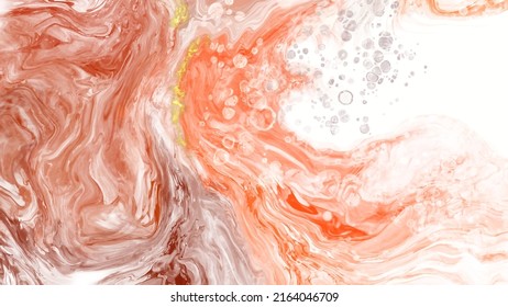 Vector coral banner. Hand drawn abstract paint brush stroke. Wave element.