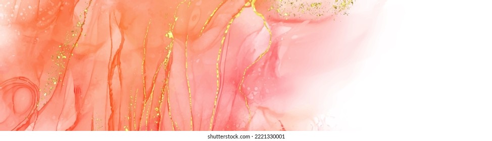 Vektorkorallenbanner. Handgezeichneter abstrakter Pinselstrich. Wellenelement.