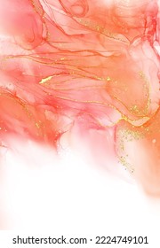 Vector coral banner. Hand drawn abstract paint brush stroke. Wave element.