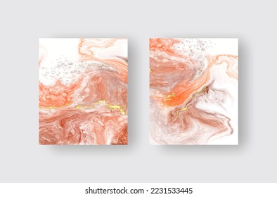 Banderas de coral vectoriales. Razo de pincel abstracto dibujado a mano. Elemento Wave.