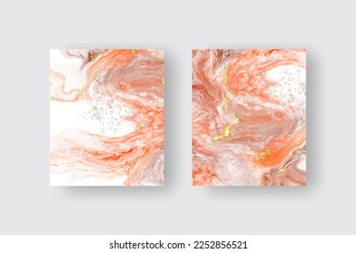 Banderas de coral vectoriales. Razo de pincel abstracto dibujado a mano. Elemento Wave.