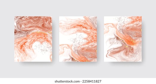Banderas de coral vectoriales. Razo de pincel abstracto dibujado a mano. Elemento Wave.