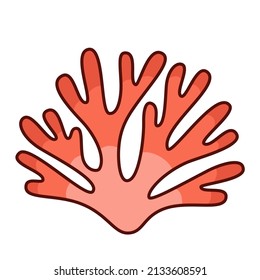 Icono de coral vectorial aislado en fondo blanco, ilustración de la planta de coral marino