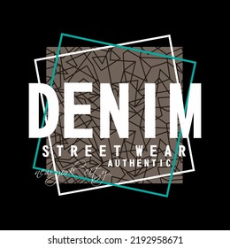 vector core denim lettering t shirt design