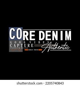 vector core denim text lettering stylish creative design
