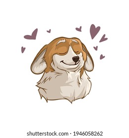 Carácter de corgi vectorial en diferentes poses y emociones