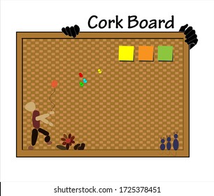 Una tabla de corcho vectorial que se puede usar diariamente para recordar sus cosas importantes.