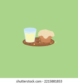 vector corn bread with corn juice