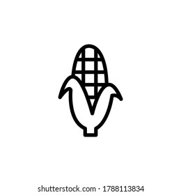Icono de línea de fruta de maíz vectorial