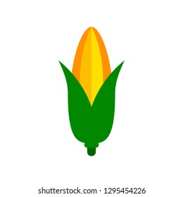 Vector corn icon, symbol of healthy food illustration - food sign isolated on white background.