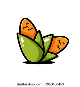 vector corn illustration design. The corn with an outline is suitable for stickers, icons, mascots, logos, clip art, and other graphic purposes