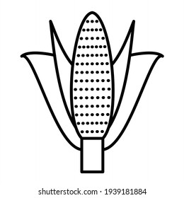Vector Corn Outline Icon Design
