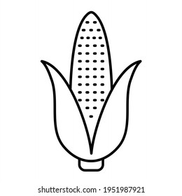 Vector Corn Outline Icon Design
