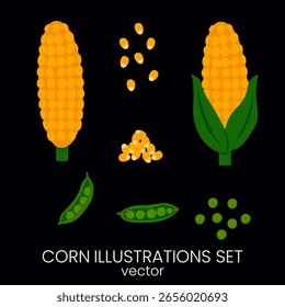 Vector corn and peas clipart.