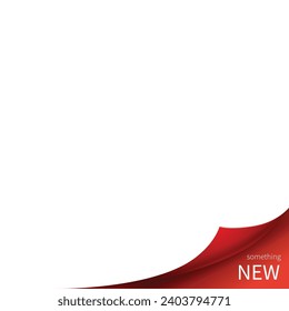 Vector corner curl sale banner on realistic shiny red paper.