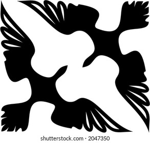 Vector corner ornament - Birds. This is a vector image - you can simply edit colors and shapes
