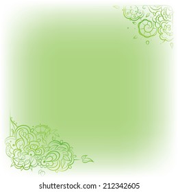 Vector corner ornament frame for greeting card. Floral ornament. Vector illustration 