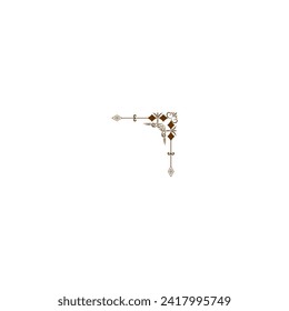 vector corner ornament in gold color ornament