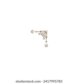 vector corner ornament in gold color ornament