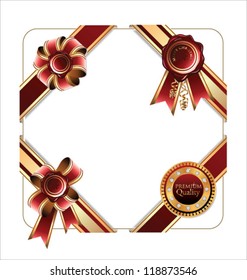 Vector corner ribbon and quality certificate