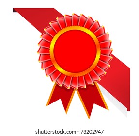 Vector corner ribbon and quality certificate isolated on white