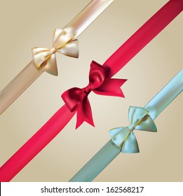 Vector Corner Ribbons And Bows Set Illustration