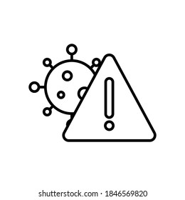 Vector Corona alert icon on isolated white background for UI/UX and website.