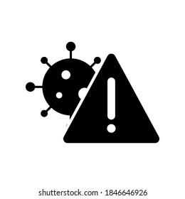 Vector Corona alert icon on isolated white background for UI/UX and website.