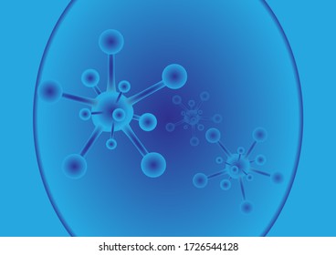 Vector of corona virus structure view from microscope