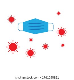 vector corona virus9 illustration or corona virus virus and face mask