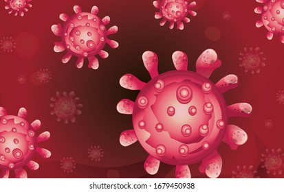 Vector of Coronavirus 2019-nCoV and Virus background with disease cells and red blood cell.COVID-19 Corona virus outbreaking
Coronavirus respiratory influenza covid virus cells.