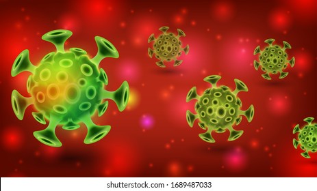 Vector of coronavirus 2019-ncov and virus background with disease cells.covid-19 corona virus outbreaking and pandemic medical health risk concept.