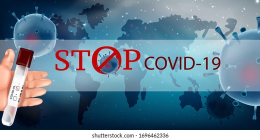 Vector of Coronavirus 2019-nCoV and Virus background with disease cells and red blood cell. COVID-19 Corona virus outbreaking and Pandemic medical health risk concept. Vector illustration eps 10
