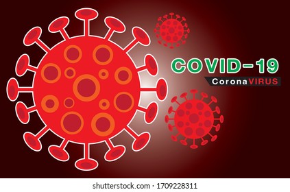 Vector de Coronavirus 2019-nCoV y fondo de virus. Concepto de riesgo médico pandémico e irruptivo del virus de Corona. Ilustración vectorial, pasos 10