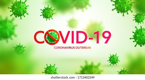 Vector of Coronavirus 2019-nCoV and Virus background with disease cells. Stop COVID-19 Corona virus outbreaking concept.Vector illustration eps 10