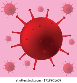 Vector de Coronavirus 2019-nCoV y antecedentes de virus con células de la enfermedad .COVID-19 Brote del virus Corona y concepto de riesgo para la salud pandémica.Ilustración del vector 10
