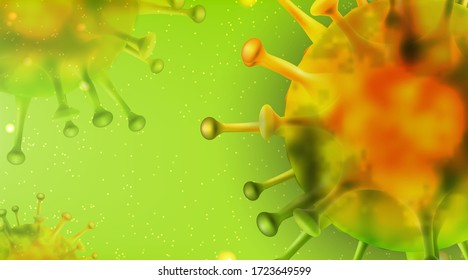Vector of Coronavirus 2019-nCoV and Virus background with disease cells and red blood cell.COVID-19 Corona virus outbreaking and Pandemic medical health risk concept.