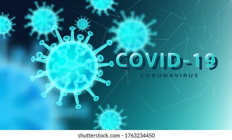 Vector de Coronavirus 2019-nCoV y fondo de virus con virus Covid-19 para web, diseño, fuente de medios sociales, gráfico de información, noticias, producto.