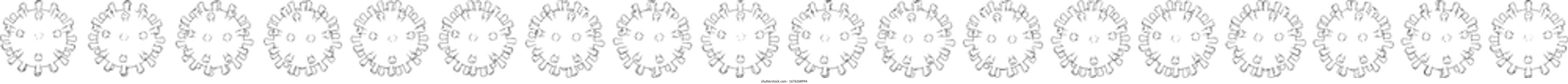 Vector coronavirus animation sprite sheet. COVID19 moving around