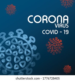 Vector - Coronavirus banner set. COVID -19 Respiratory virus for alert against disease spread