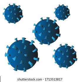 vector coronavirus cell illustration isolated on white background